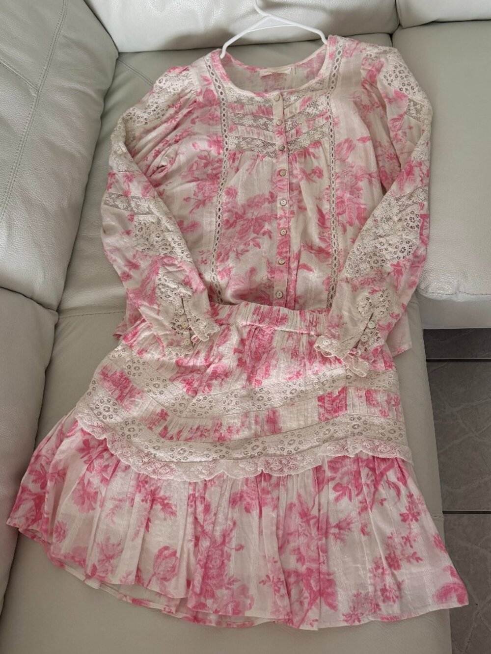 LOVE SHACK FANCY: Pink Cove Skirt AND Blouse